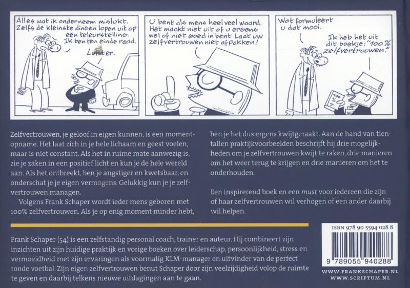 Achterkant van 100% zelfvertrouwen