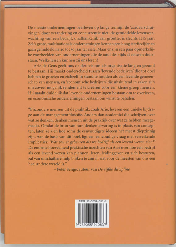 Achterkant van De levende onderneming