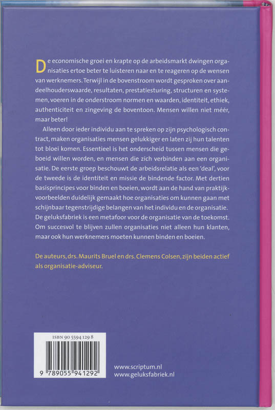 Achterkant van De geluksfabriek