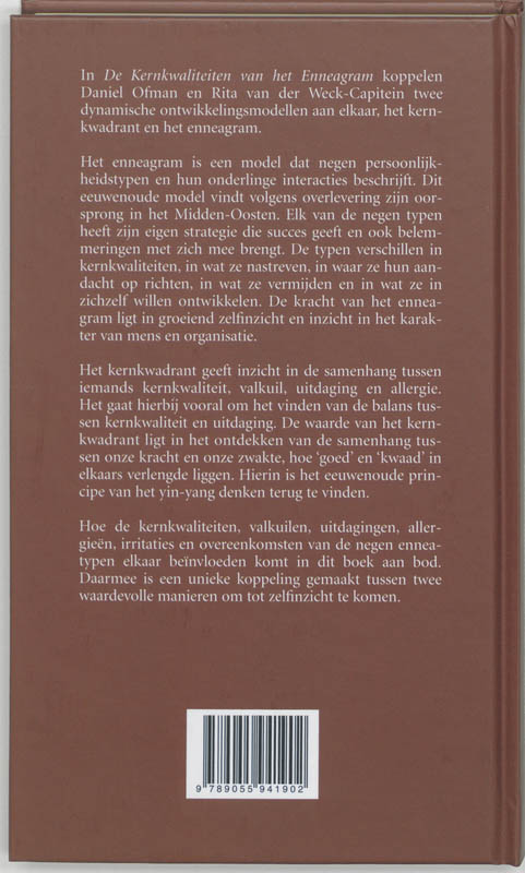 Achterkant van De kernkwaliteiten van het enneagram