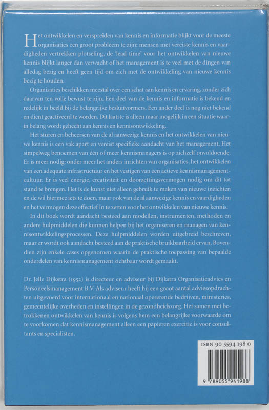 Achterkant van De kunst en kunde van kennismanagement
