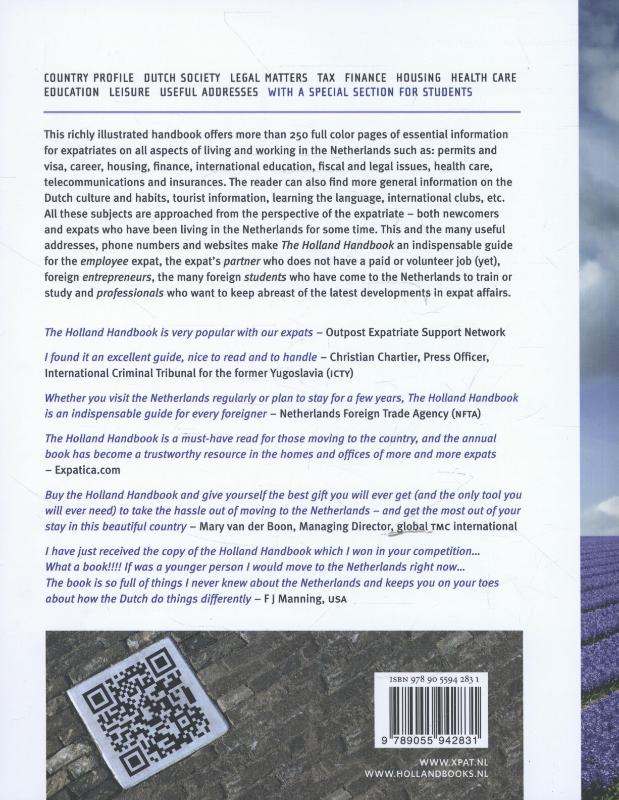 Achterkant van The Holland handbook