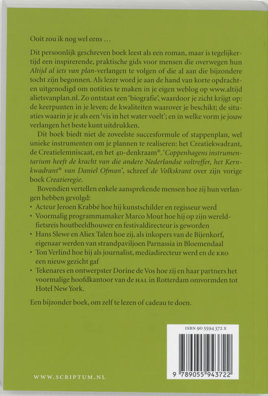 Achterkant van Altijd al iets van plan?