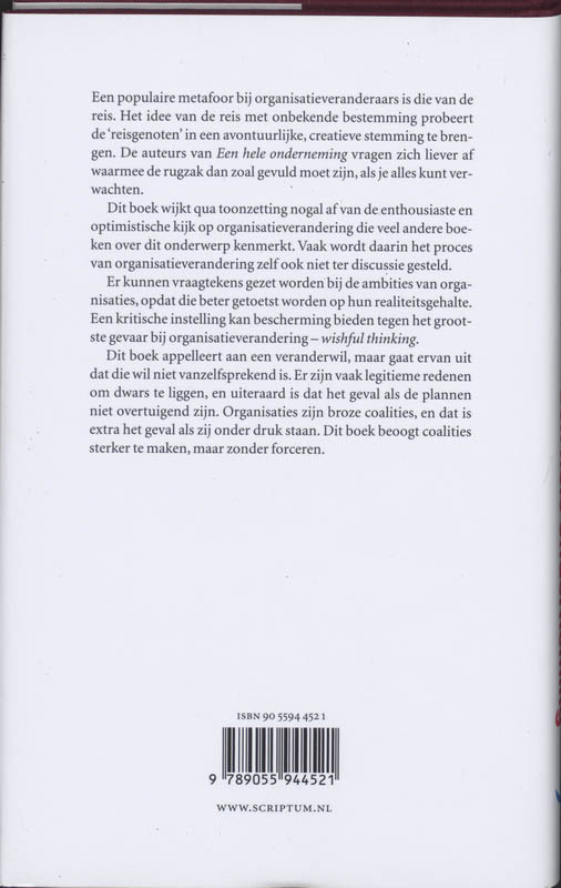 Achterkant van Een hele onderneming