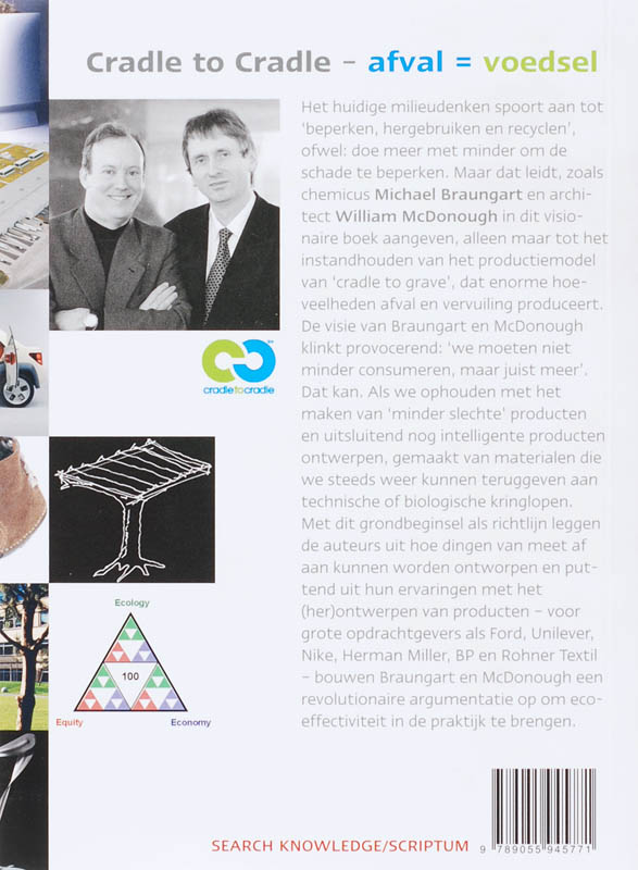 Achterkant van Cradle to Cradle: afval = voedsel