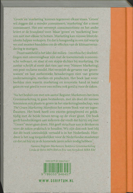 Achterkant van Groene marketing