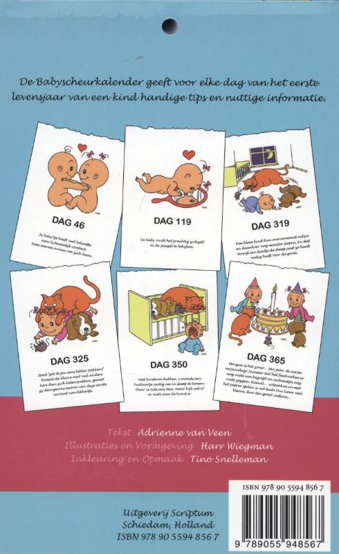 Achterkant van Baby Scheurkalender