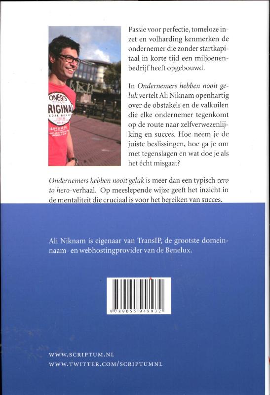 Achterkant van Ondernemers hebben nooit geluk