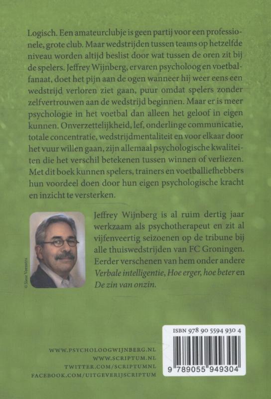 Achterkant van Voetbal is psychologie