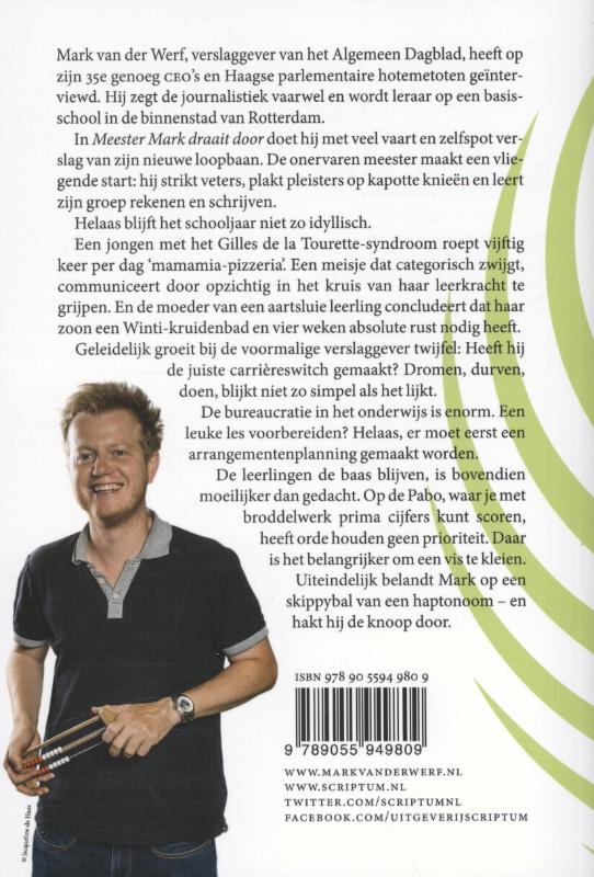Achterkant van Meester Mark draait door