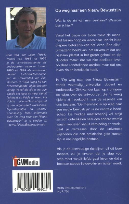 Achterkant van Op weg naar een nieuw bewustzijn