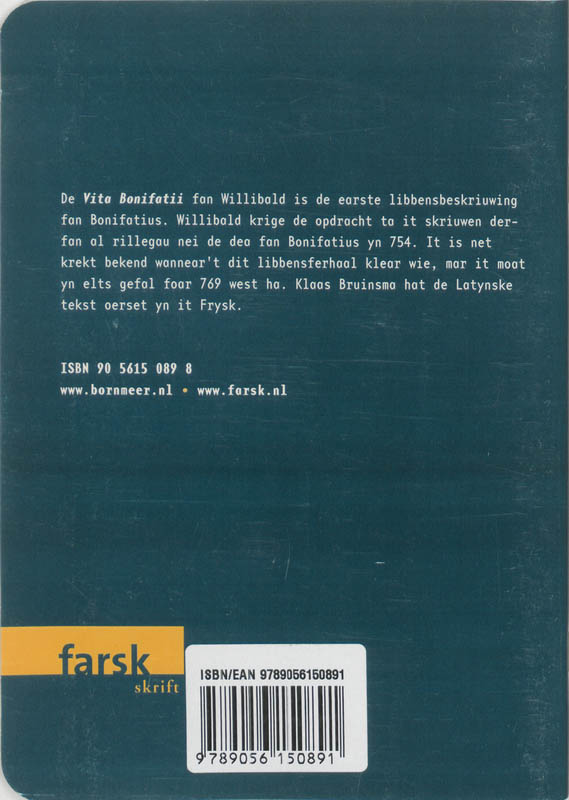 Achterkant van It libben fan Bonifatius