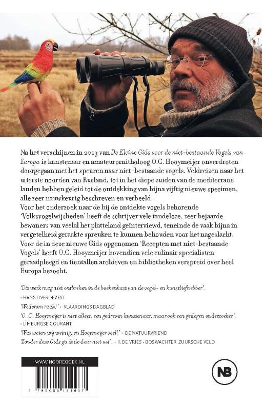 Achterkant van De nieuwe gids voor de niet-bestaande vogels van Europa