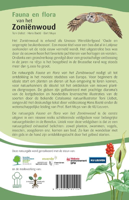 Achterkant van Fauna en Flora van het Zoniënwoud