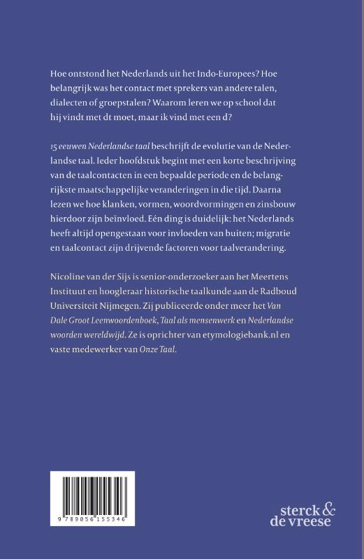 Achterkant van 15 eeuwen Nederlandse taal