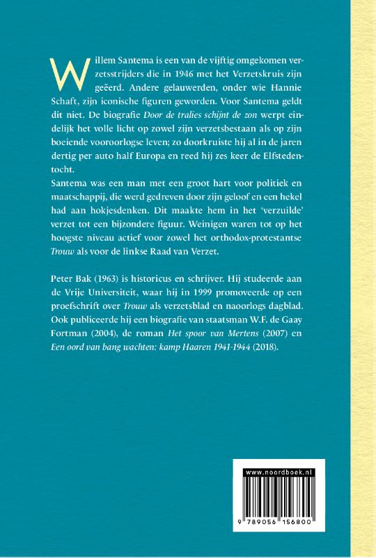 Achterkant van Door de tralies schijnt de zon