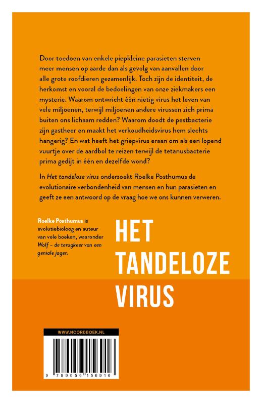 Achterkant van Het tandeloze virus