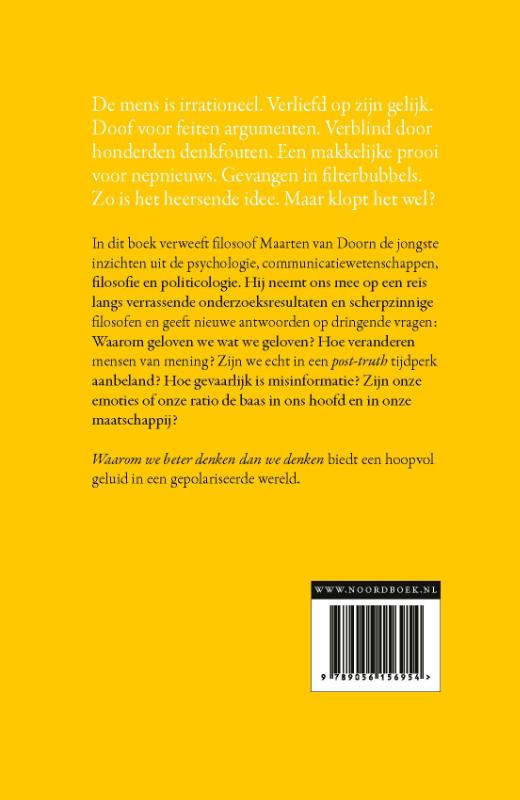 Achterkant van Waarom we beter denken dan we denken