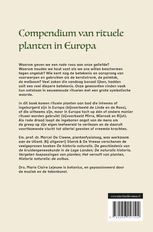 Achterkant van Compendium van rituele planten in Europa