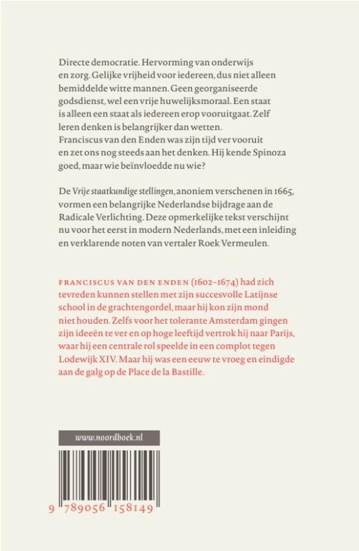 Achterkant van Vrije staatkundige stellingen