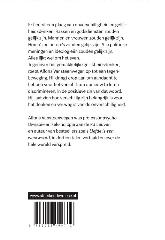 Achterkant van Blijf verschillig