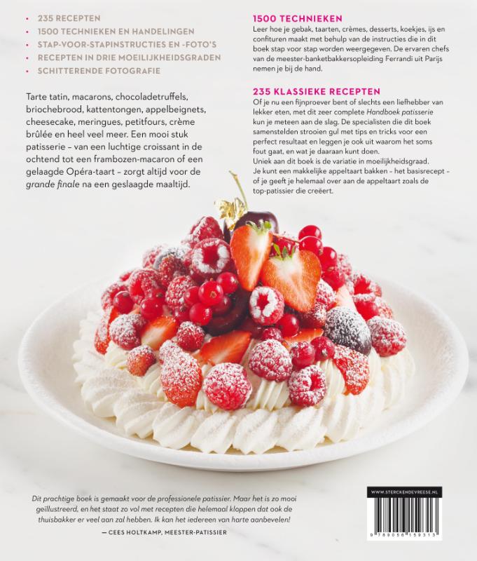 Achterkant van Handboek patisserie