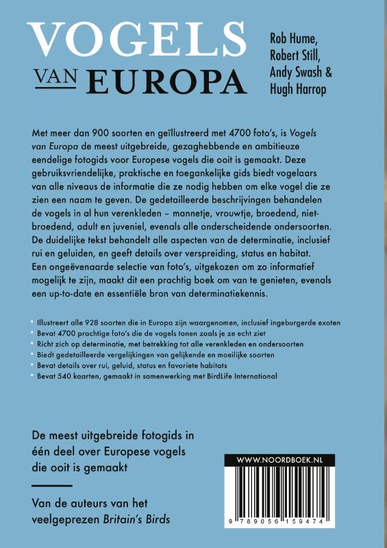 Achterkant van Vogels van Europa