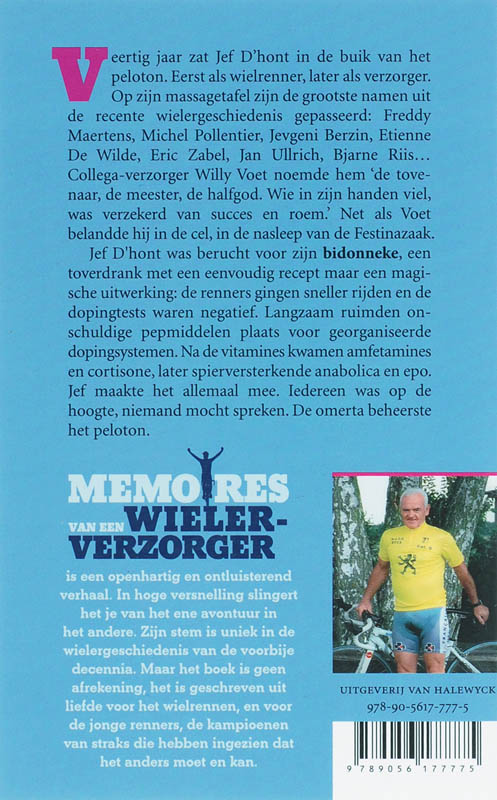 Achterkant van Memoires van een wielerverzorger