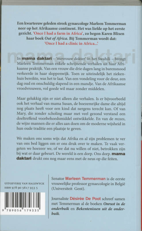 Achterkant van Mama Daktari