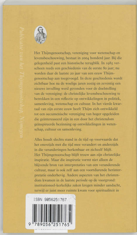 Achterkant van Thijmgenootschap 1984-2004