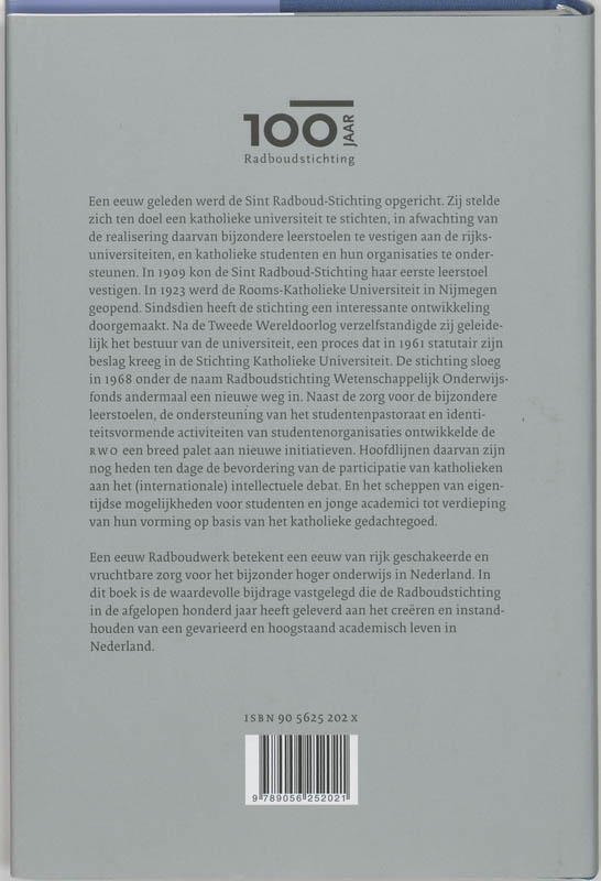 Achterkant van Radboudstichting 1905-2005