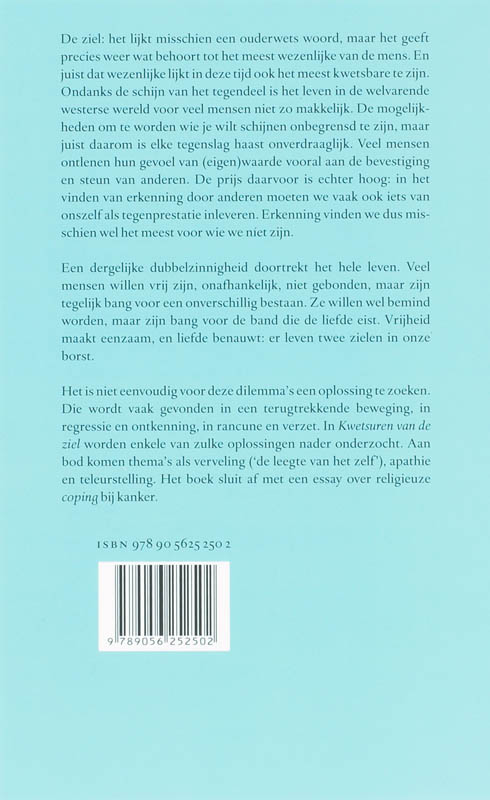 Achterkant van Kwetsuren van de ziel