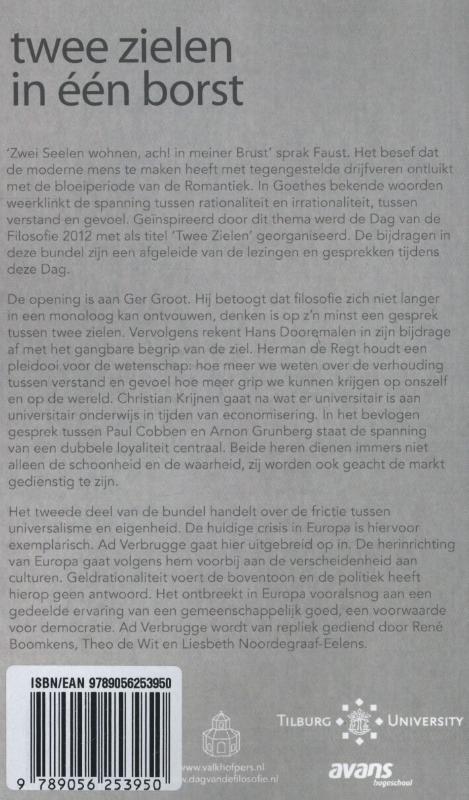Achterkant van Twee zielen in een borst