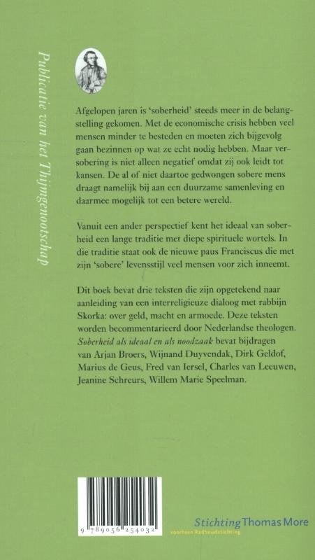 Achterkant van Soberheid als ideaal en als noodzaak