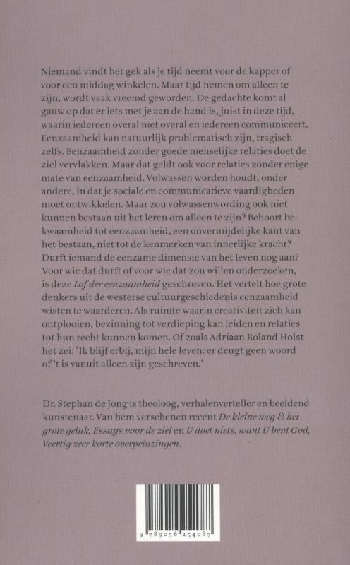 Achterkant van Lof der eenzaamheid