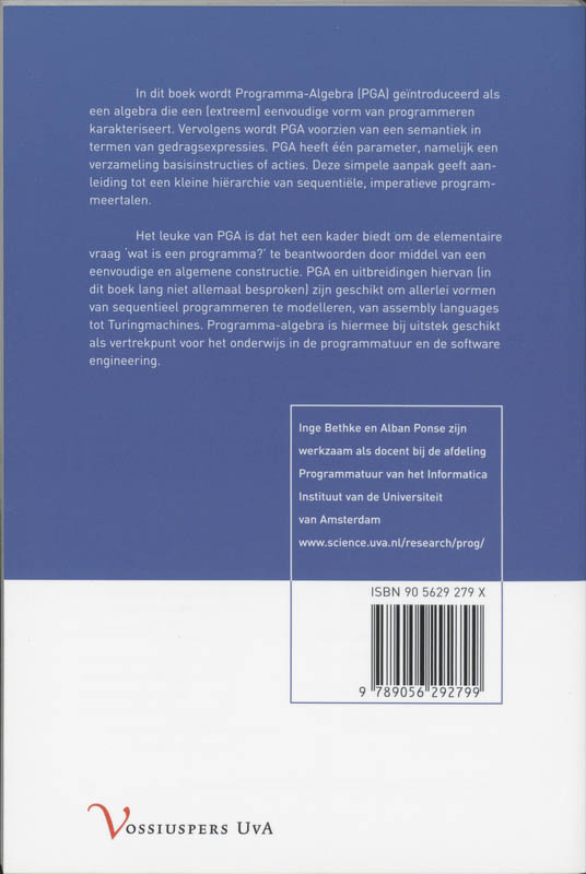 Achterkant van Programma-Algebra
