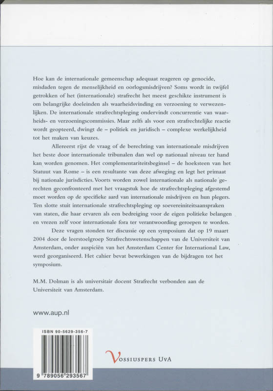 Achterkant van Vergelding, waarheidsvinding, verzoening