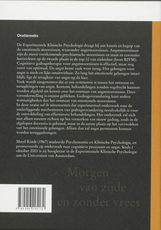 Achterkant van Morgen van zijde en zonder vrees