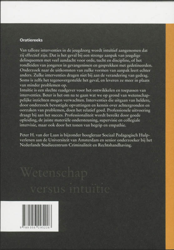 Achterkant van Wetenschap versus intuïtie