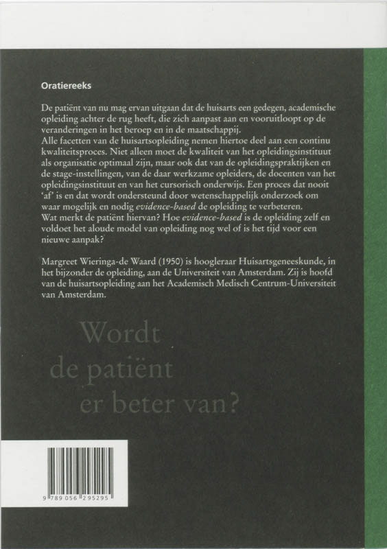 Achterkant van Wordt de patient er beter van?