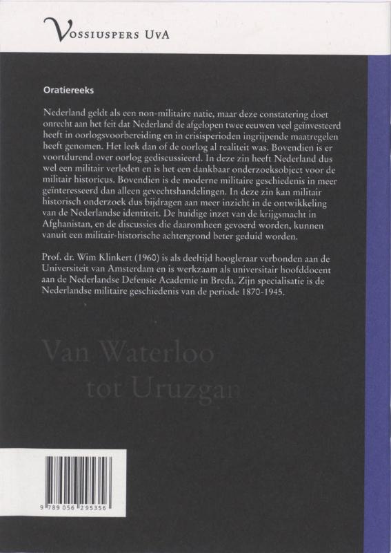 Achterkant van Van Waterloo tot Uruzgan