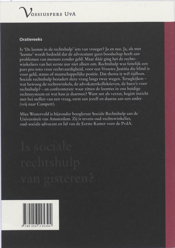 Achterkant van Is sociale rechtshulp van gisteren?
