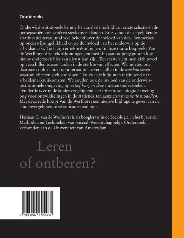 Achterkant van Leren of ontberen?