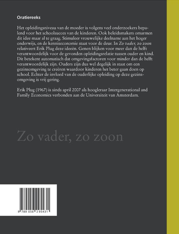 Achterkant van Zo vader, zo zoon