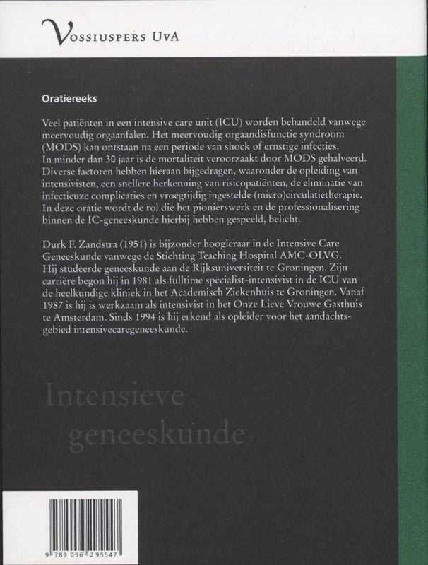 Achterkant van Intensieve geneeskunde