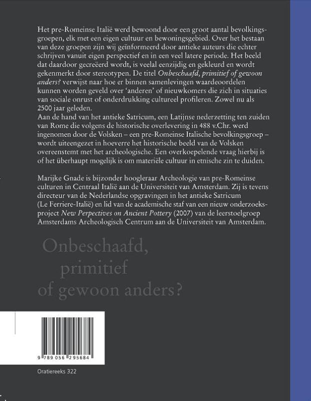 Achterkant van Onbeschaafd, primitief of gewoon anders?