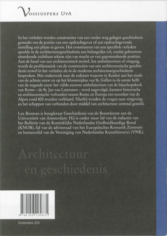 Achterkant van Architectuur en geschiedenis