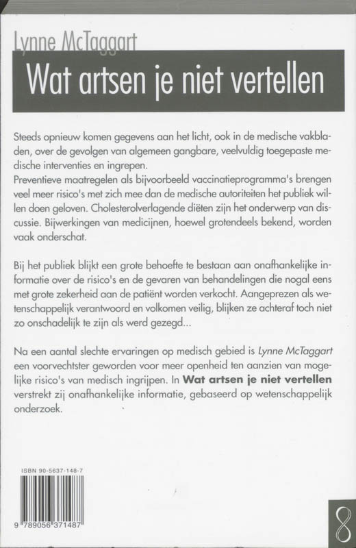 Achterkant van Wat artsen je niet vertellen