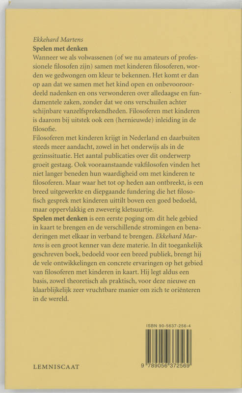Achterkant van Spelen met denken