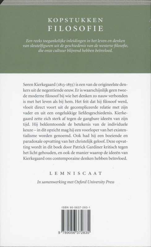 Achterkant van Kierkegaard